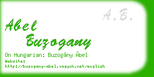 abel buzogany business card