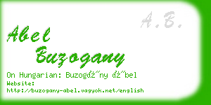 abel buzogany business card